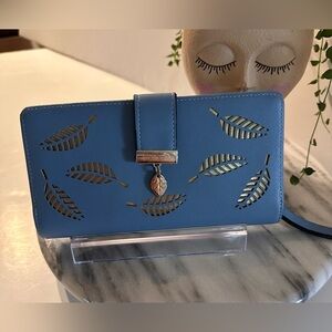 Women Long Clutch PU Leather Wallet Pocket Purse Credit Card Slips Sky Blue